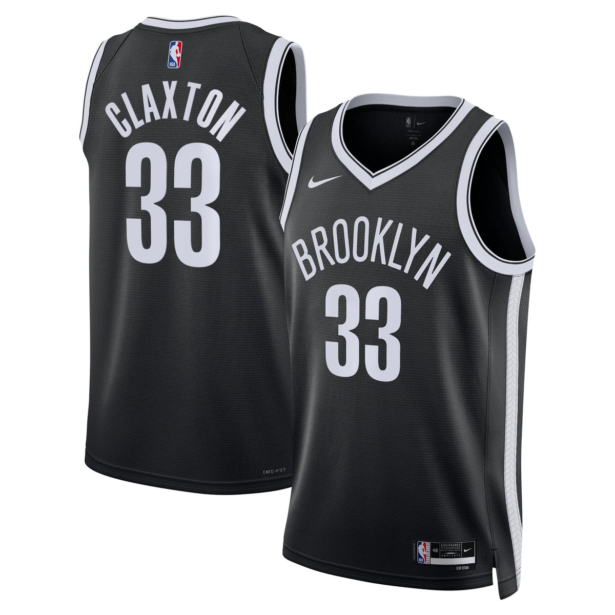Nike Brooklyn Nets Nic Claxton #33 Icon Edition Swingman Jersey – Black