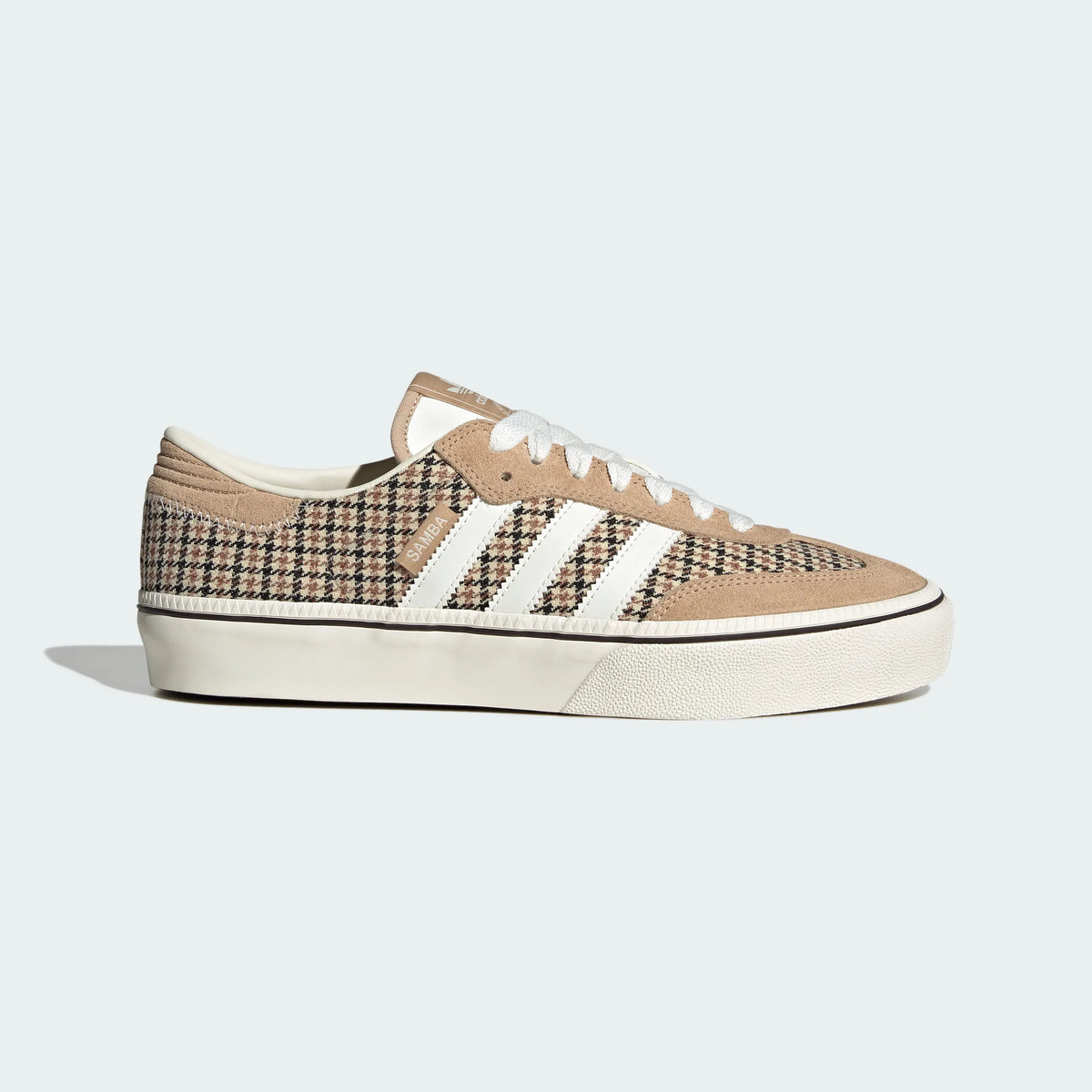 Adidas Originals – Beige Houndstooth Canvas Platform Casual Sneakers