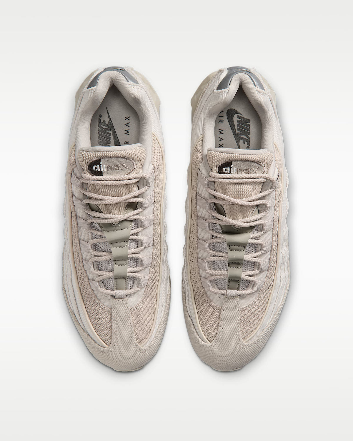 Nike Air Max 95 – Beige Mesh Canvas Athletic Sneakers