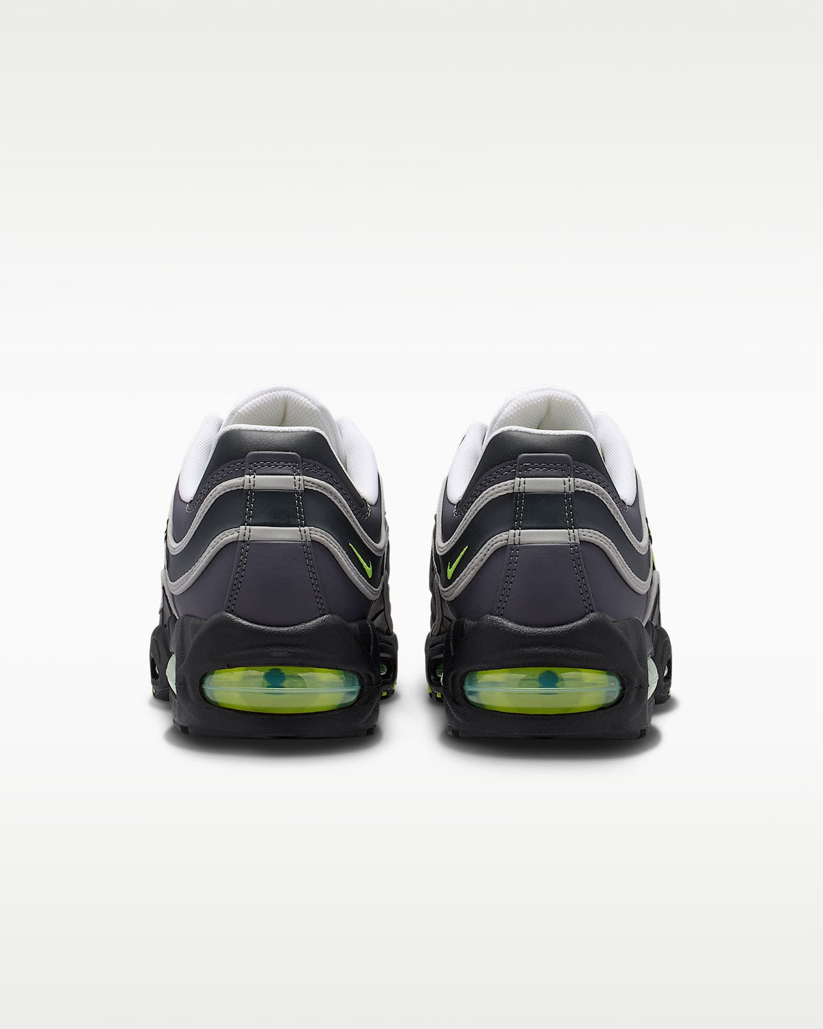 Nike Air Max 95 – Dark Grey / Volt Leather Athletic Sneakers