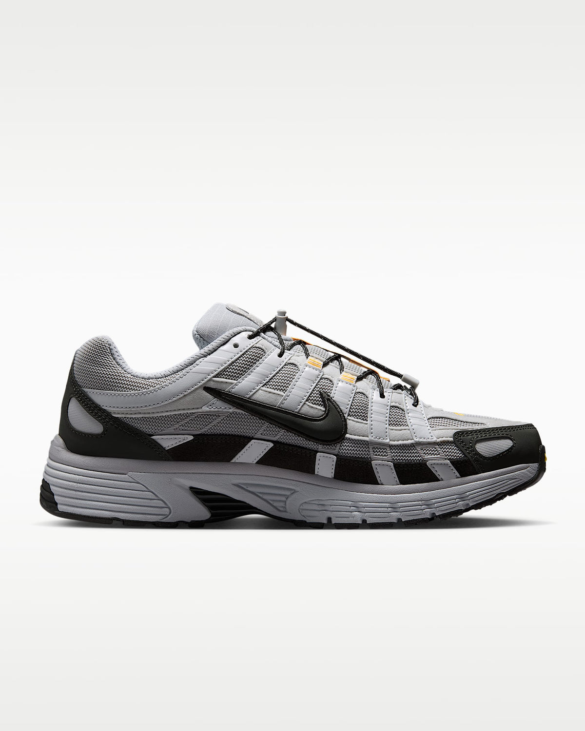 Nike P-6000 – Grey / Black / Orange Mesh Athletic Sneakers