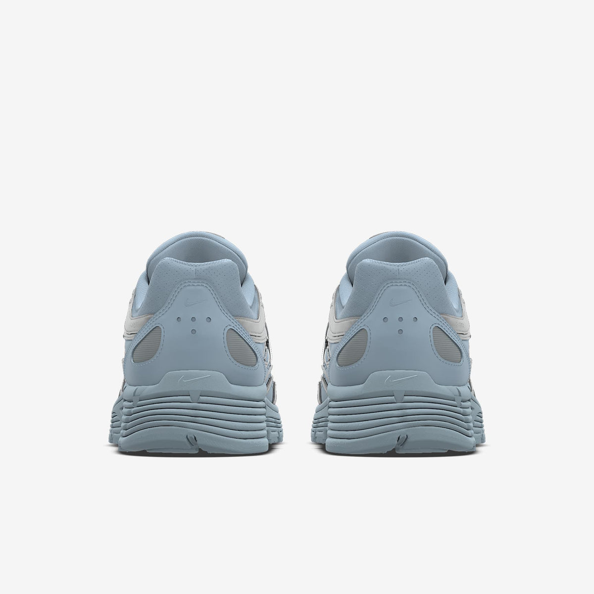 Nike P-6000 – Light Blue / Metallic Silver / Iridescent Swoosh Mesh Athletic Sneakers