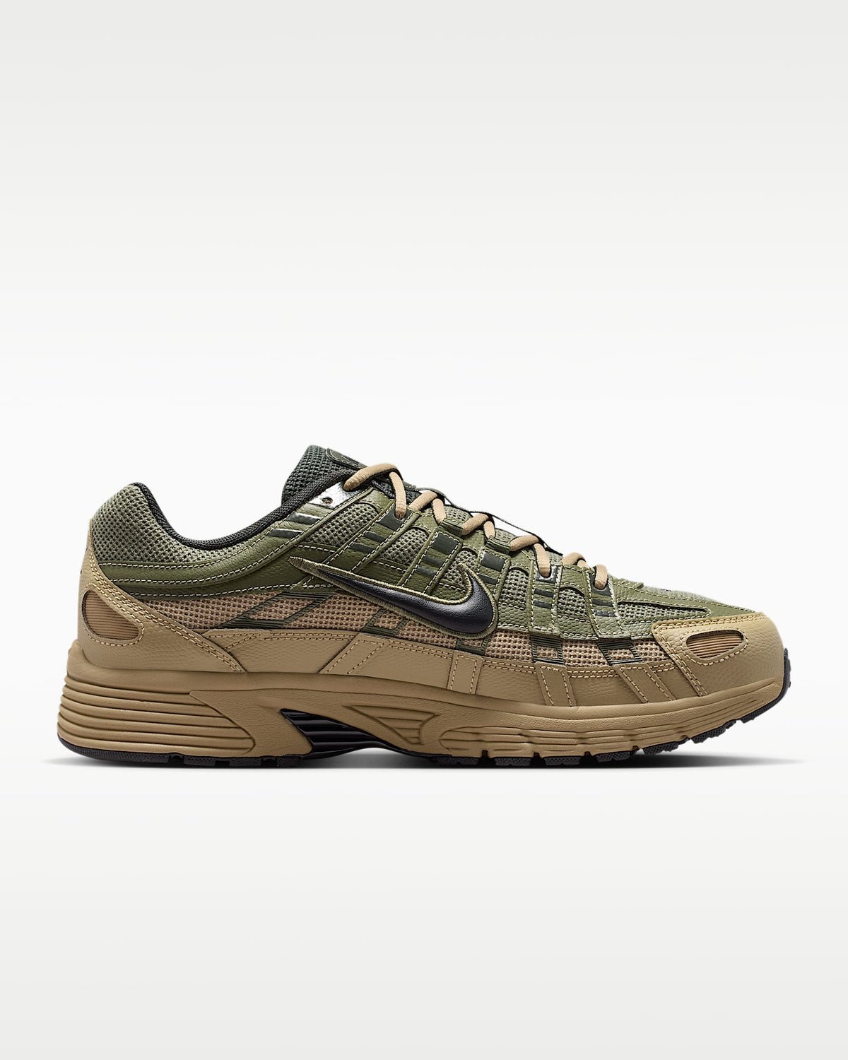 Nike P-6000 – Olive Green / Tan Mesh Athletic Sneakers