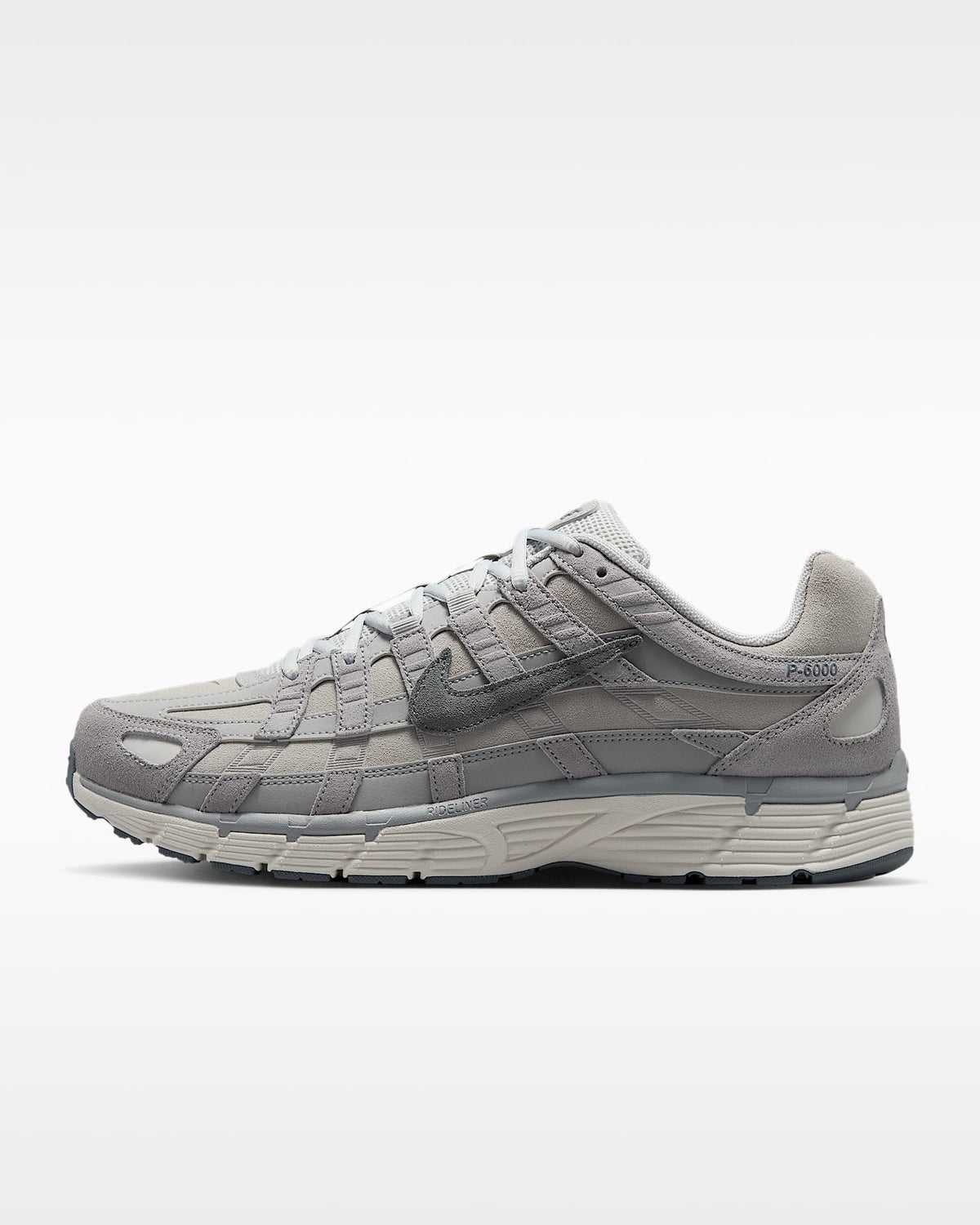 Nike P‑6000 Full Grey Suede Mesh Athletic Sneakers