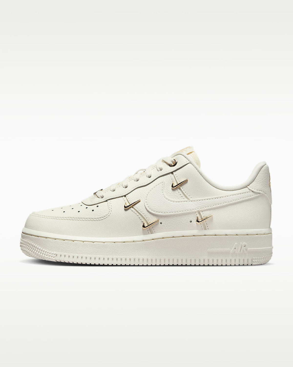 Nike Air Force 1 '07 Sail Gold Mini Swoosh Charms Sneakers