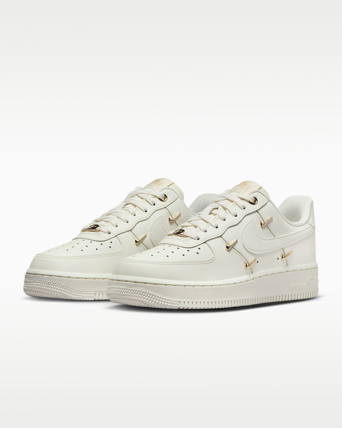 Nike Air Force 1 '07 Sail Gold Mini Swoosh Charms Sneakers