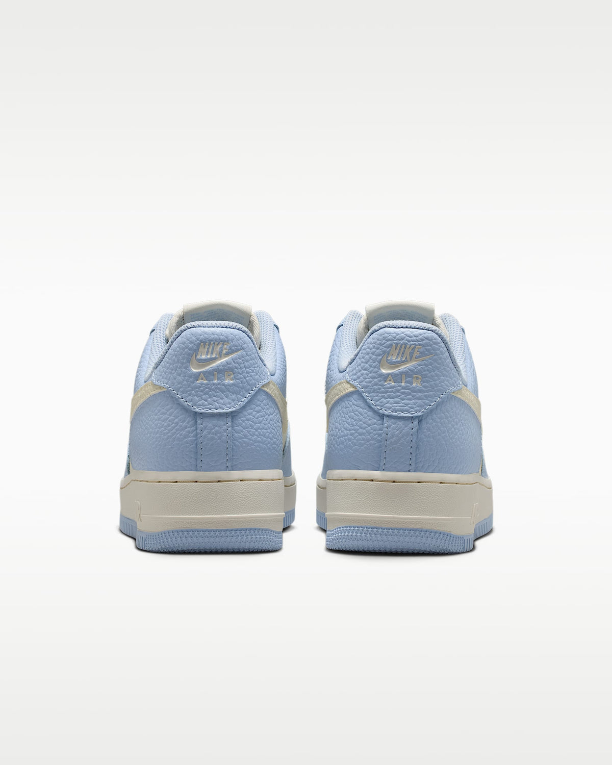 Nike Air Force 1 '07 Light Blue Cream Mini Swoosh Sneakers