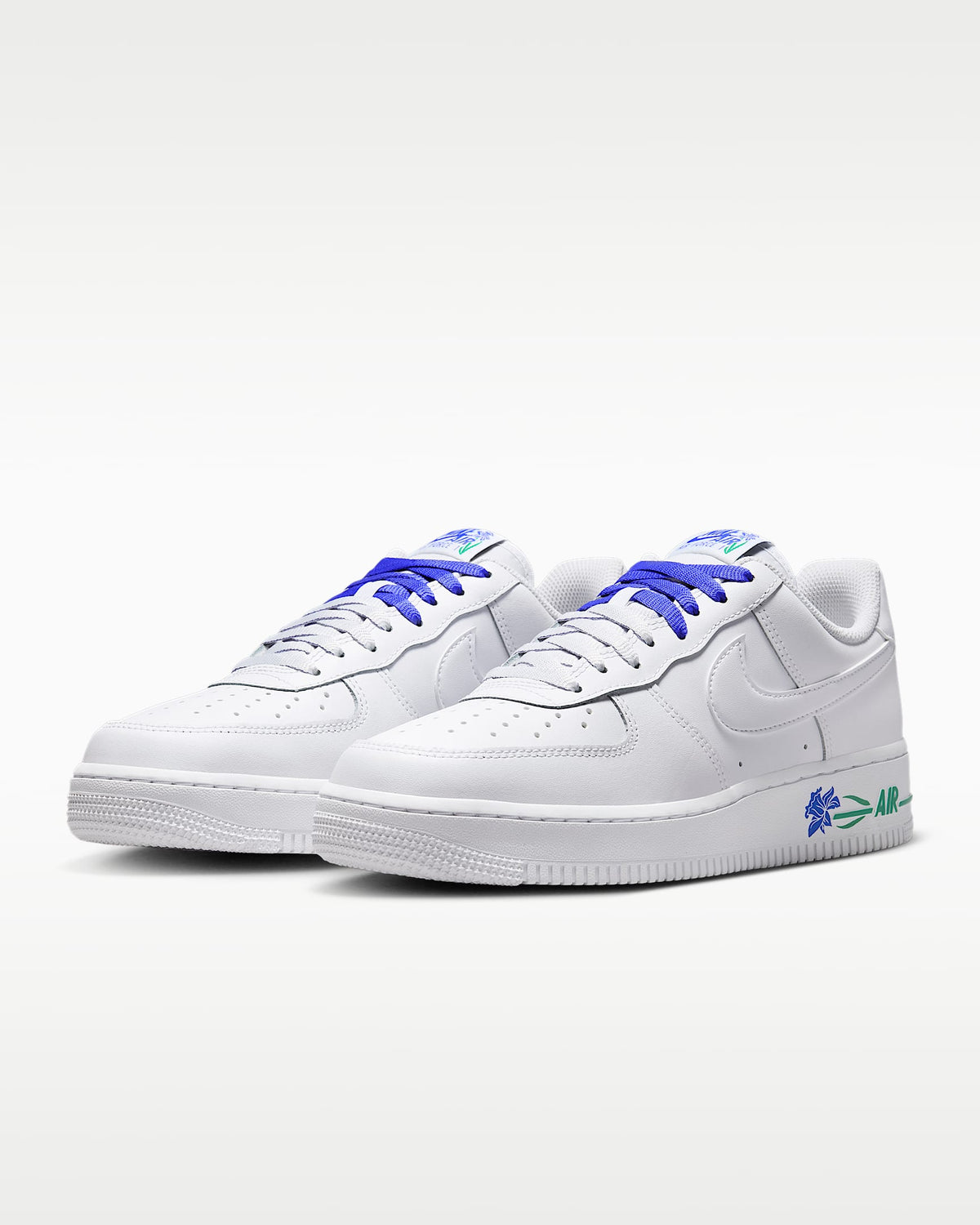 Nike Air Force 1 '07 White Blue Flower Print Sneakers